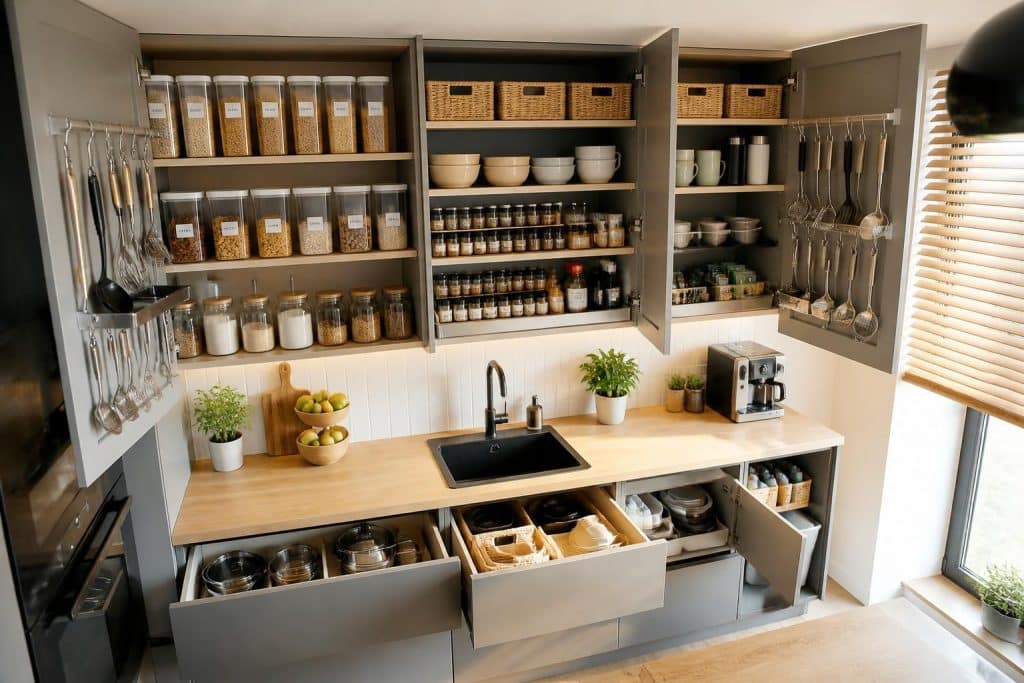 découvrez des astuces pratiques pour organiser vos placards de cuisine et optimiser votre espace de rangement de manière efficace et fonctionnelle.