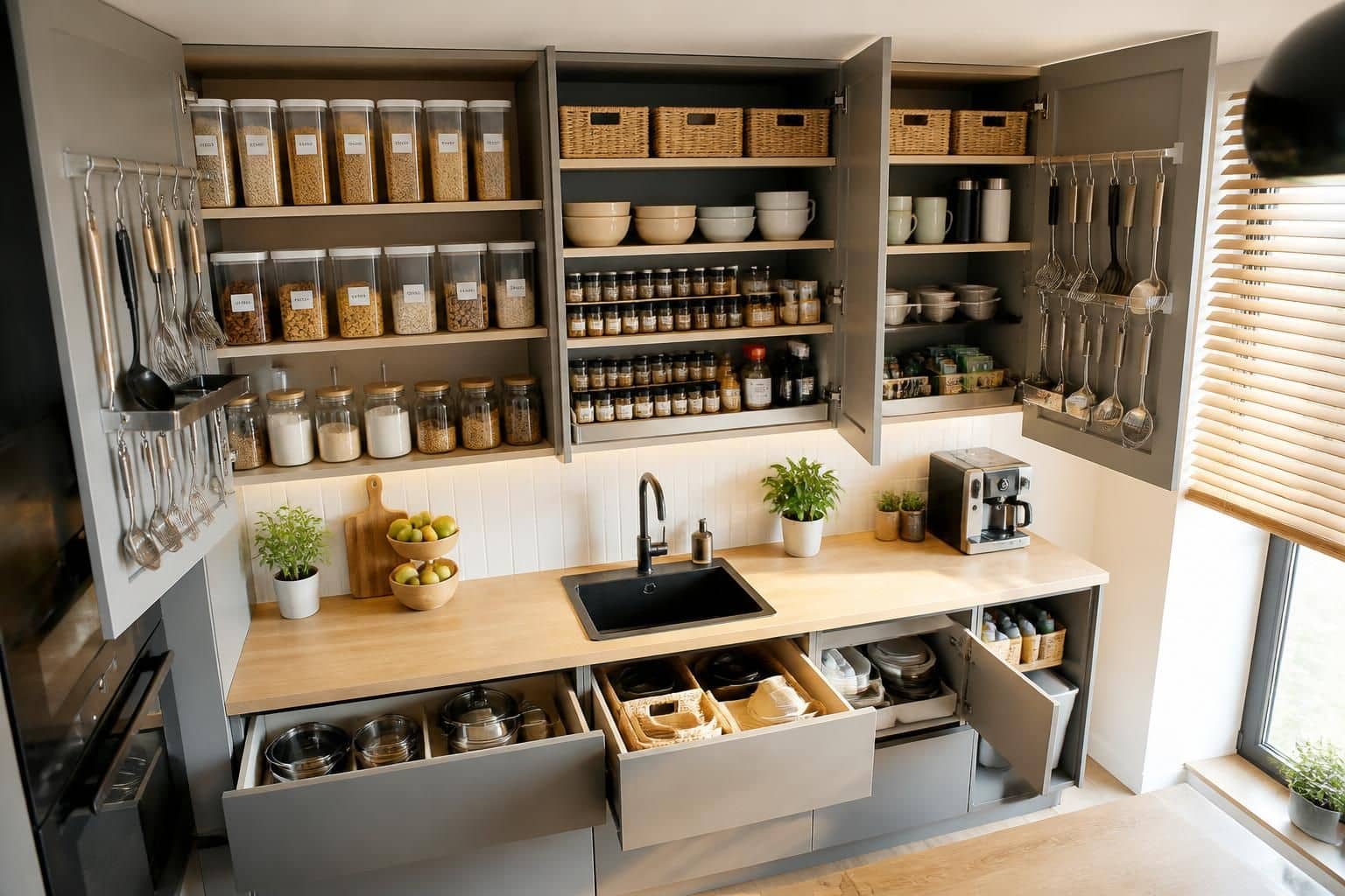 découvrez des astuces pratiques pour organiser vos placards de cuisine et optimiser votre espace de rangement de manière efficace et fonctionnelle.